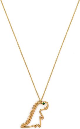 Aliita 9kt yellow gold Dinosaur emerald pendant necklace - women - Metal - One Size