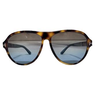 Tom Ford Quincy 59MM Pilot Sunglasses in Brown Acetate