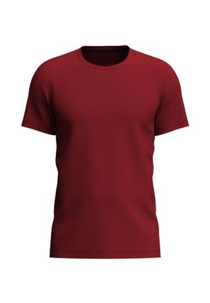 Fynch-Hatton T-Shirt FYNCH-HATTON, Herren, Gr. XL, rot (garnet rot), Jersey, Obermaterial: 100% Baumwolle, bestickt, unifarben, regular fit h&uuml;ftbedeckend, Rundhals