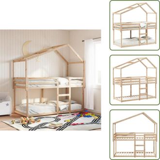 vidaXL Letto in legno - vidaXL Letto a Castello senza Materasso 90x190 cm Legno di Pino - Letto per bambini con tetto