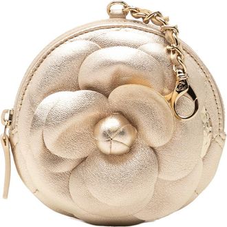Chanel Gold Leather Coin Purse/Coin Case (Pre-Owned)