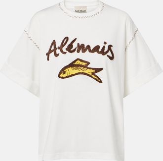 Alemais Al&eacute;mais Scuba embroidered cotton T-shirt