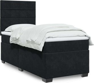 vidaXL Vidaxl - Cama Box Spring Con Colch&oacute;n Cuero Sint&eacute;tico Negro 90x190 Cm