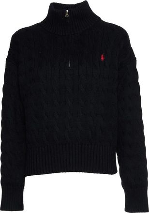 Polo Ralph Lauren Navy Cable-Knit Sweater - Dames - Coltruien - Blauw - XL - Katoen - Truien & Vesten