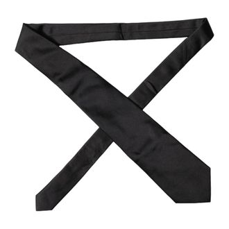 Dolce & Gabbana Solid Satin Silk Adjustable Necktie - female - Dolce & Gabbana - Ties - Black - ONE SIZE - Accessories