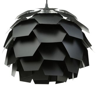 Beliani L&aacute;mpara De Techo Moderna Con Dise&ntilde;o Floral Pantalla Geom&eacute;trica Negra Peque&ntilde;a Segre