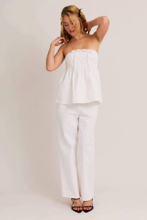 Le Lis Blanc Deux Charlotte Woven Relaxed Pants In White