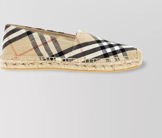 Burberry canvas check pattern espadrilles with round toe