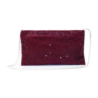 Benedetta Bruzziches Clutches, female, Purple, Size: ONE SIZE Purple Crystal Mesh Shoulder Bag