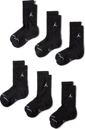Nike Jordan Everyday Elevated Crew Socks (6 Pairs) in Black | IR6326-010