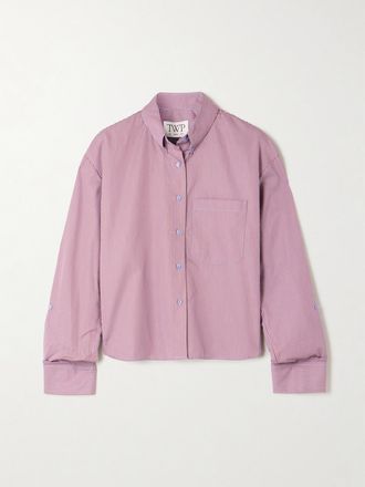 TWP Camicia Cropped In Popeline Di Cotone A Righe J.d. - Rosa