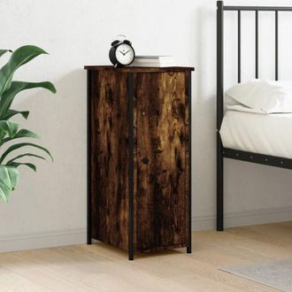 vidaXL Bedside Cabinet Smoked Oak 32x42x80 cm Engineered Wood Vidaxl
