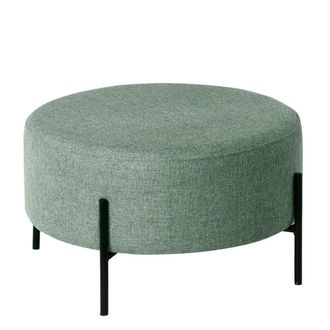 Koketto Home Gran puff redondo menta con patas de metal negro