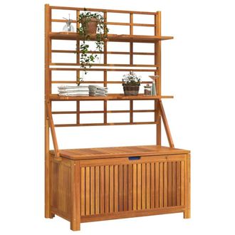Berkfield Home Storage Box with Trellis 99x50x160 cm Solid Wood Acacia in Brown | Size: 99 x 50 x 160 cm