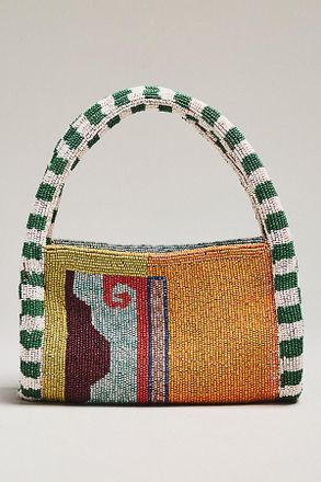 Alemais Desert Beaded Mini Barrel Bag