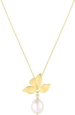 Set & Stones Maeve Pearl Necklace in Gold /White at Nordstrom, Size 18
