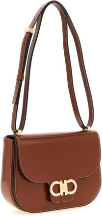 Ferragamo Borsa a spalla Gancini Flap - - Bags - Donna - Marrone - ONE SIZE