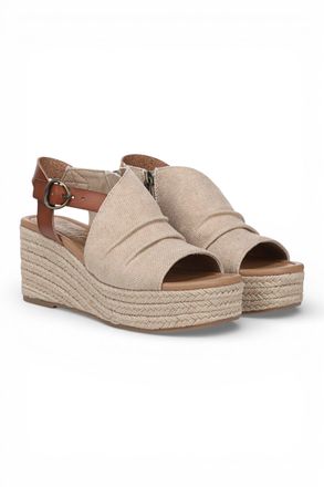 Blowfish Womens Brown Beige Wedge Slingbacks Heel Sandals - Amira