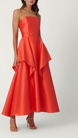 Shoshanna Midnight Pebbled Mikado Pippa Dress in Poppy at Nordstrom, Size 12