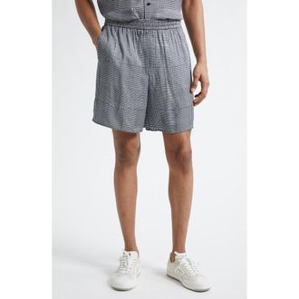 Balmain Prince of Wales Logo Shorts in Eab Blk/White at Nordstrom, Size Xx-Large