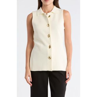 Adrianna Papell Teardrop Button Sweater Vest in Cream at Nordstrom Rack, Size X-Small