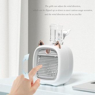 OEM Mini Enfriador De Aire Evaporativo Recargable Para Ni&ntilde;os, Apto Para Conexi&oacute;n A Botella De Agua, Ventilador Personal Usb Con Humidificador (gris)