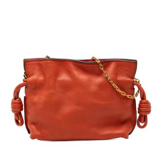 Loewe Pre-owned LOEWE Nano Leather Flamenco Knot Chain Crossbody Ladies JKMA6D72J3H5QU40