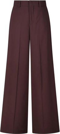 Rossi Wijde Stoffen Broek - Dames - Wijde Broeken - Bruin - M - Broeken