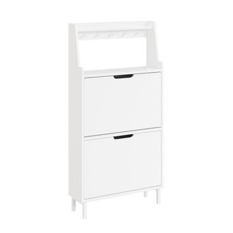 SoBuy Sobuy Armario Zapatero De 2 Puertas Blanco 60x19x119cm Moderno Fsr221-w