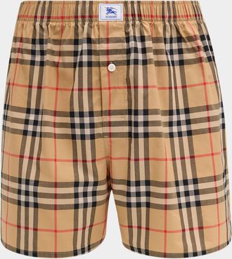 Burberry Men & apos;s Barnaby Check Cotton Boxer Shorts