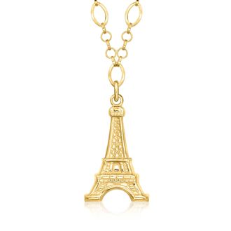 Ross-Simons Italian 18kt Gold Over Sterling Eiffel Tower Necklace