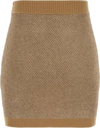 Elisabetta Franchi Womens Skirt Beige Acrylic Knit