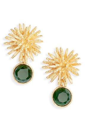 Karine Sultan Starburst X Drop Earrings in Gold/Green at Nordstrom