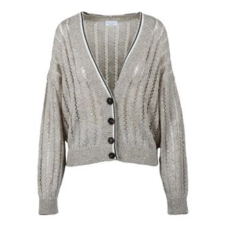 Brunello Cucinelli Brunello Cucinelli, Cardigans, female, Beige, Size: M Cardigan in Tricot