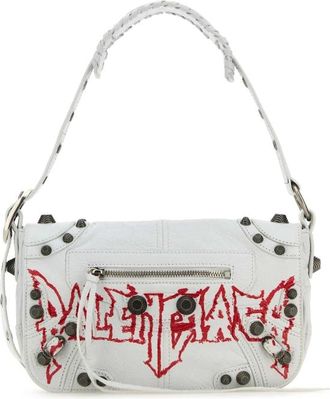 Balenciaga White Leather Le Cagole Xs Diy Metal Crossbody Bag