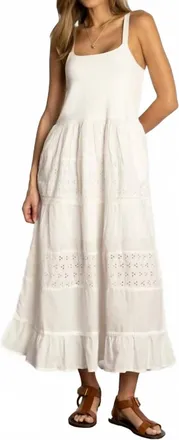 Dylan Victoria Tank Eyelet Maxi Dress In White