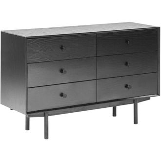 Beliani Cassettiera a 6 cassetti di colore nero Alcaster