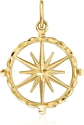 RS Pure by Ross-Simons Italian 14kt Yellow Gold Compass Charm