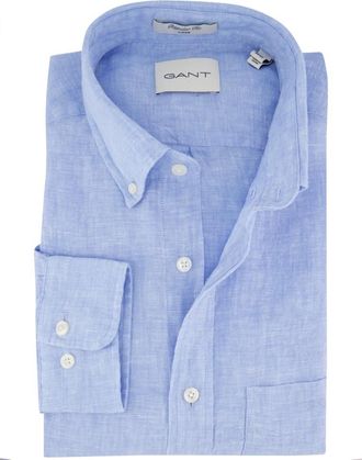 GANT Overhemden, Heren, Blauw, XL, Lichtblauwe Casual Overhemd