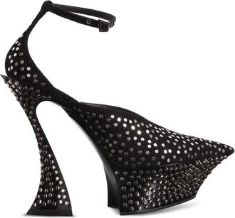MUGLER Muiltjes met enkelbandje en studs - Zwart