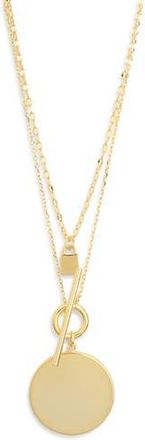 Nordstrom Rack Set of 2 Demi Fine Disc Pendant Necklaces in Gold at Nordstrom Rack