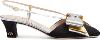 Valentino Garavani Bowow slingback pumps - Zwart