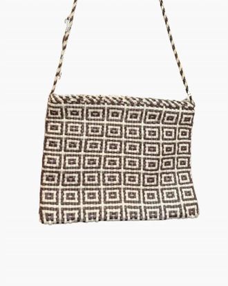 Dragon Diffusion Womens Pochette Parimula Crossbody Bag In Pearl/dark Brown
