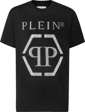 Philipp Plein T-Shirt Ronde Hals Hexagon - unisex - T-shirts - Zwart - 3XL - Katoen - Tops