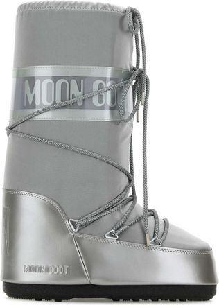 Moon Boot Silver Logo Boots
