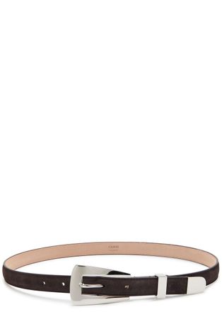 Khaite Lucca Suede Belt - Dark Brown - 90 (UK 14 / XL)