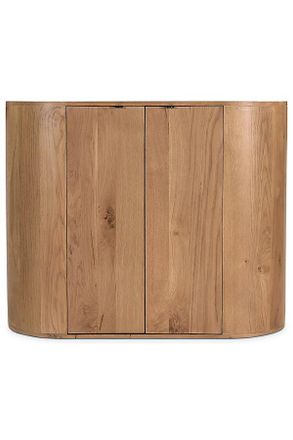 Anthropologie Theo Solid Oak Rounded Entryway Cabinet