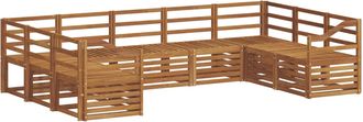 vidaXL Conjunto De Sof&aacute;s De Exterior 9 Uds. Natural Vidaxl