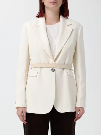 Hanita Blazer monopetto in misto viscosa con cintura in vita e revers