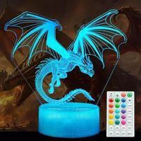 OEM L&aacute;mpara De Noche Con Forma De Drag&oacute;n, Regalo Con Forma De Drag&oacute;n, Luz Con Efecto 3d, 16 Modos De Cambio De Color, Intensidad Ajustable, Decoraci&oacute;n Par